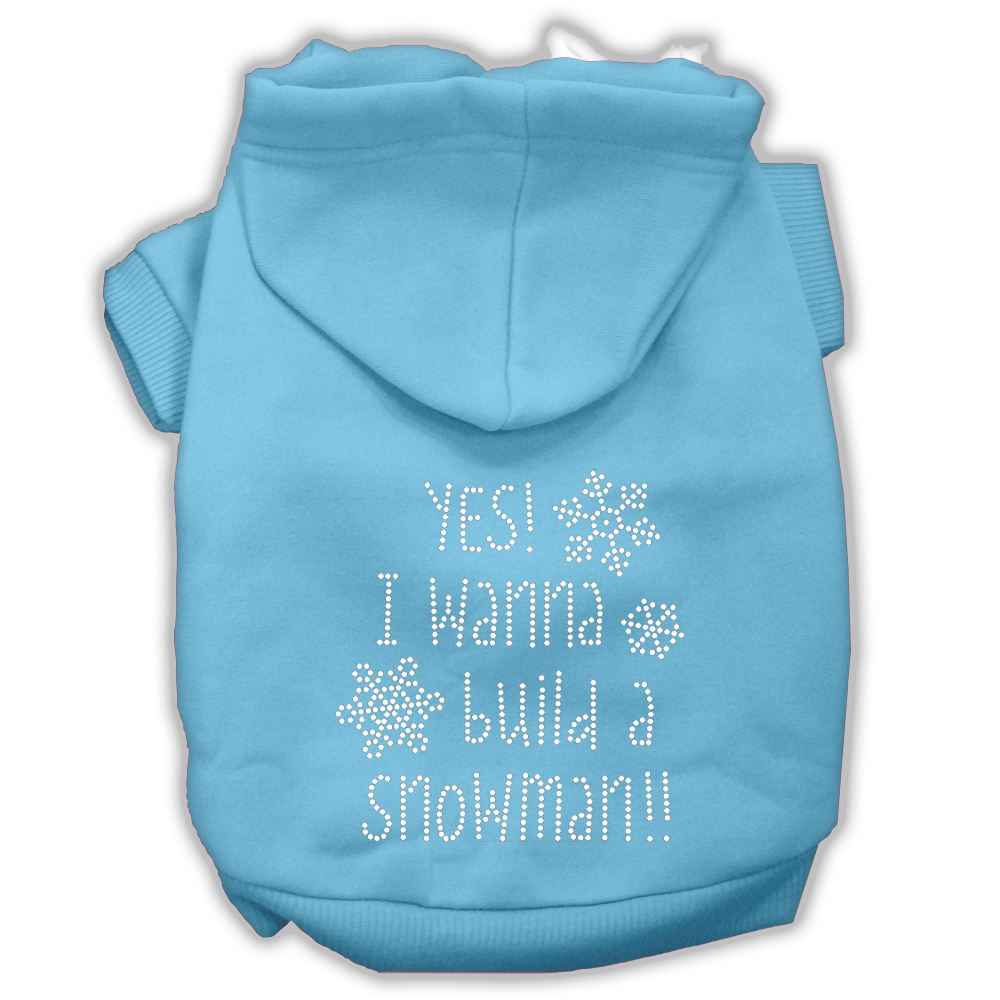 Yes! I want to build a Snowman Rhinestone Dog Hoodie Baby Blue S